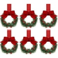thumbnail image 1 of karymi Christmas Kitchen Cabinet Wreaths with Ribbon 3.94 Inch Mini Christmas Wreath Small Kitchen Xmas Decor for Window Door Christmas Decorations Wholesale, 1 of 1