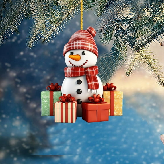 karymi Christmas Snowman Hanging Decoration Flat Gift Snowman Car Decoration Hanging Christmas Tree Hanging Decoration Home Decor