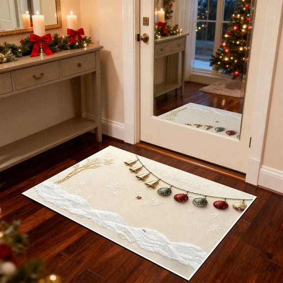 karymi Christmas Stereoscopic Embroidery Style Carpet Entrance Door Mat Household Absorbent Nonslip Foot Mat Dirt Proof Mat Bathroom Nonslip Mat Size 15.7x23.6 In Family Gifts Gift Ideas