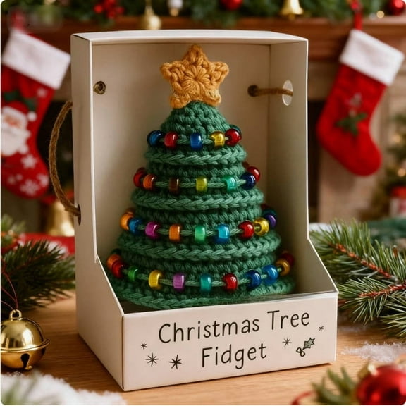 karymi Christmas Tree Fidget Crochet Kit with Box Complete DIY Craft Set for Stress Relief Holiday Decoration Family Activity Creative Gift Idea Christmas Gifts Limited Time Deal Limited Time Deal