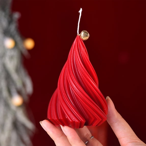 karymi Christmas Tree Shaped Scented Candle 2.83x1.97x1.97 Inch Red Green White Wax Holiday Decoration with Festive Scents Family Gifts up to 60% off up to 60% off Winter Savings