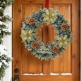 thumbnail image 1 of karymi Christmas Wreath Bow Golden Ball and Pinecone Christmas Wreath Door Hanging Window/wall Decoration Wreath Indoor and Outdoor Christmas Decoration Kids Christmas Gifts, 1 of 6