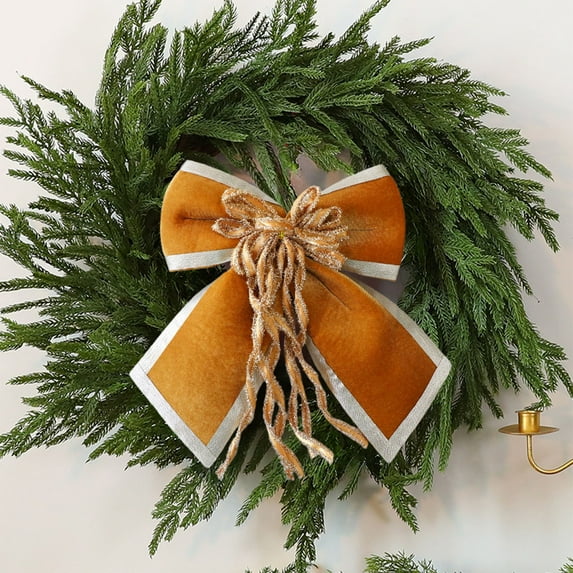 karymi Christmas Wreath Bow Pre Tied Bow for Christmas Tree Garland and Outdoor Decoration Door Decoration Swag Wreath Garland Fall Winter Boxing Day Bedroom Decor Summer Clearance
