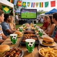 thumbnail image 1 of karymi Cup World Party Supplies Decoration Set Disposable Tableware Paper Plates Cups Tablecloth Suitable for Indoor Outdoor Garden Party Party Favors, 1 of 6