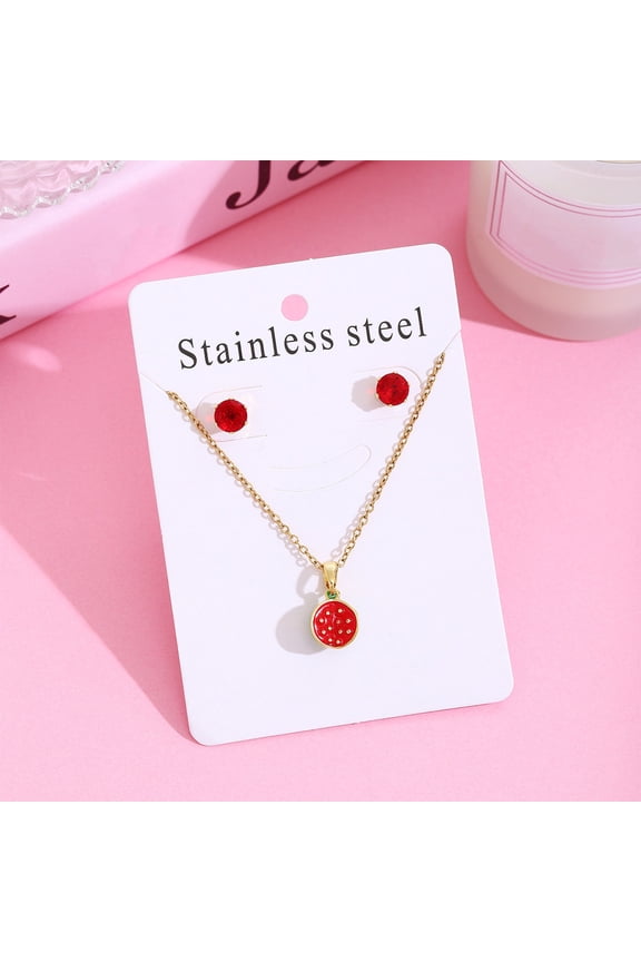 Delicate Collarbone Necklace and Earrings Jewelry Set 304 Stainless Steel Sweet Lights Luxuries Gift Christmas Gifts Gift Ideas Christmas Party Supplies