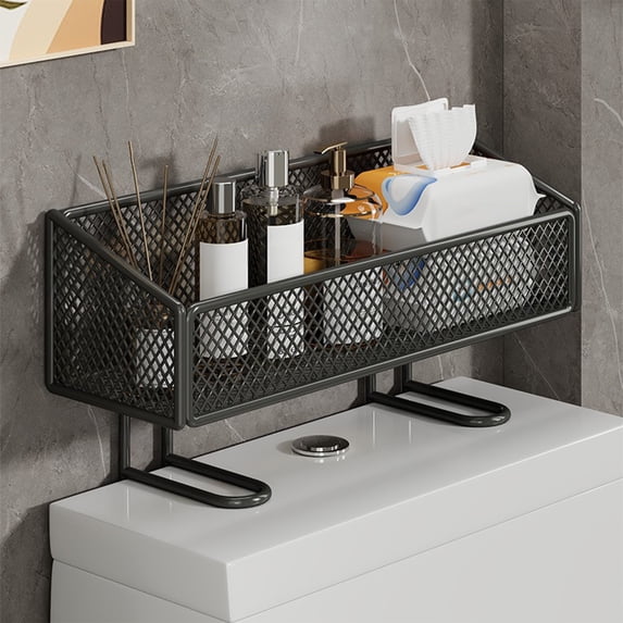 karymi No Drill Over The Toilet Storage Shelf Iron Open Mesh Design Bathroom Organizer Rack for Towels Toiletries Space Saving Installation Easy Mount Womens Gifts Family Gifts Party Favors