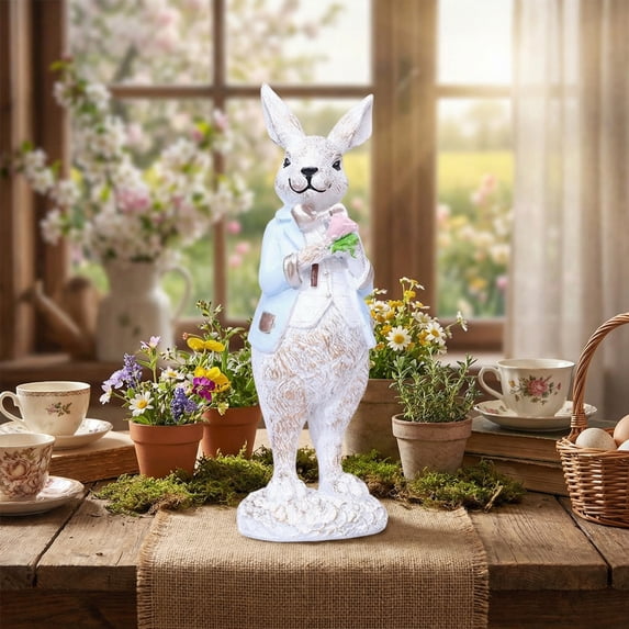 karymi Easter Bunny Decorations Easter Bunny Home Decorations Living Room Gifts Resin Decorations Idyllic Decorations Living Room Decor