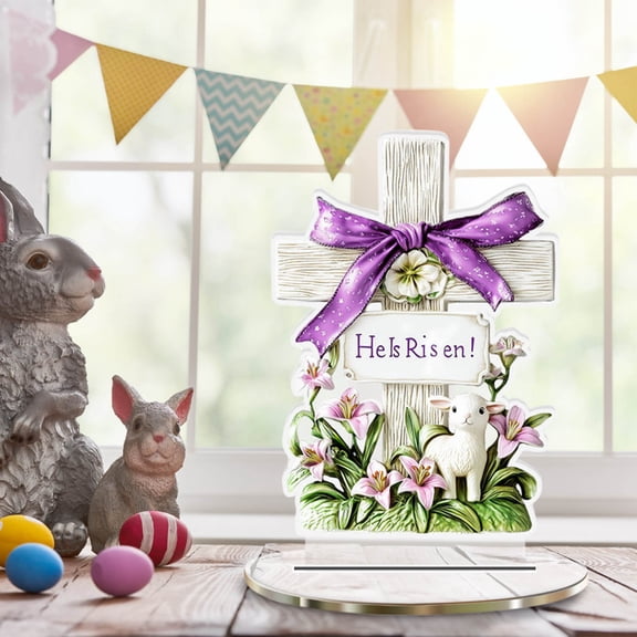 karymi Easter Bunny Eggs Acrylic Hollow Out Desktop Decoration Holiday Ornament Table Setting Hand Carved Centerpiece for Home Office Spring Festival Collectible House Decor Gift Ideas