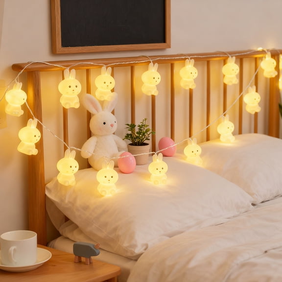 karymi Easter Holiday Themed White Decorative String Lights 59in 78in 118in Length Options for Indoor Party Home Garland Mantel Tree Mens Gifts Home Decor up to 70% off