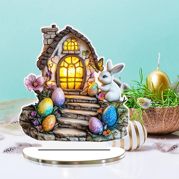 karymi Easter Visual 2D Tabletop Decorative Centerpiece Colorful Graphic Design for Living Room Bedroom Holiday Gathering Seasonal Home Decor Room Decor Womens Gifts