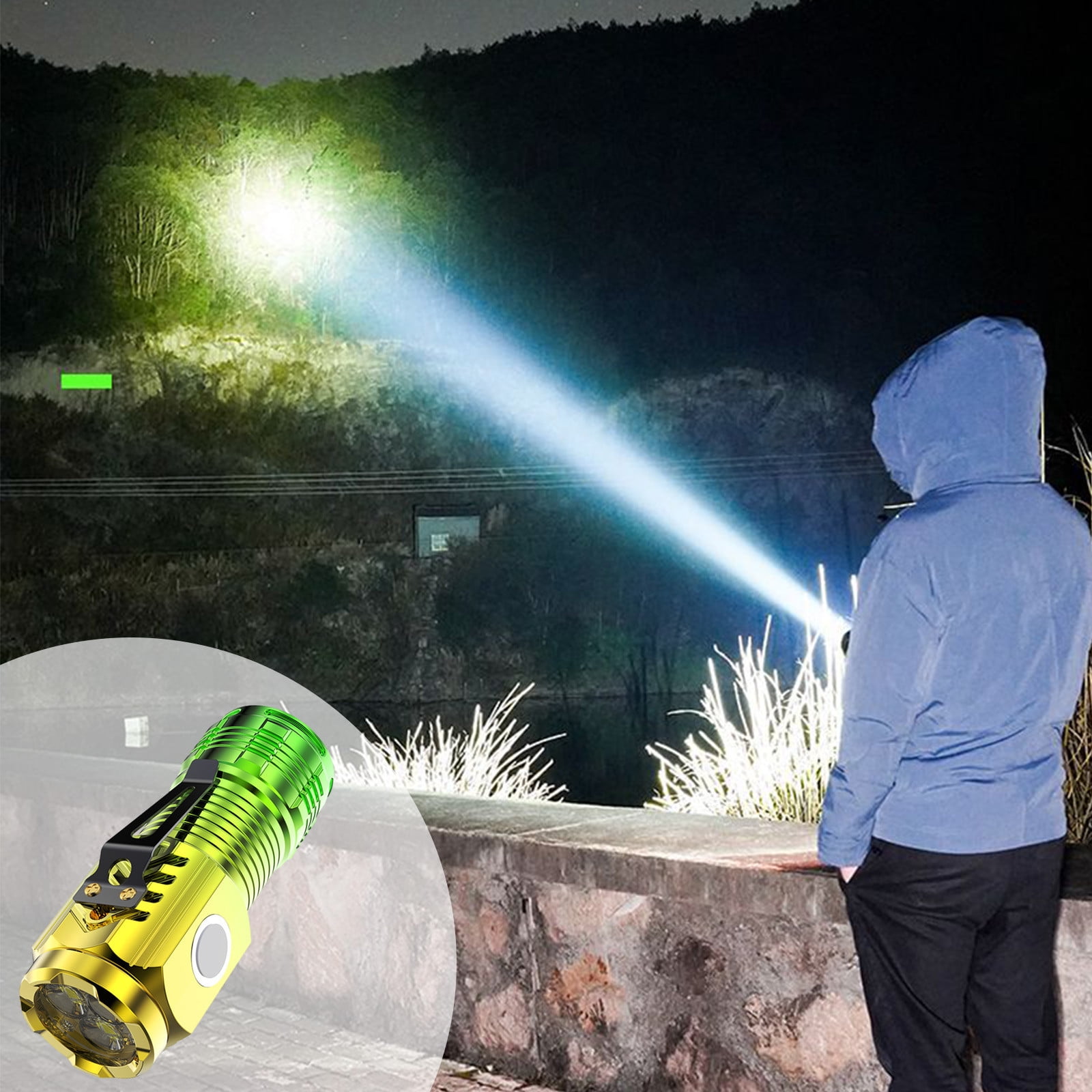 karymi Flashlight LED Portable Toggle Clip Mini Light Source Lamp 20W ...