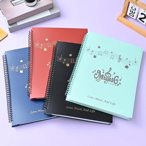karymi Gold-Embossed 20-Page A4 Music Scores Folder Transparent Insert Piano Sheet Music Folder Non-Reflective Music Sheets Multi-Functional Scores Folder for Editing Gift Ideas Womens Gifts