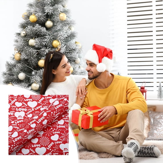 karymi Heart Shape Printed Wrapping Paper Valentine's Day Gift Box Wrapping Paper Holiday Gift Wrapping Paper Valentine's Day Gift Wrapping Living Room Decor Living Room Decor Gift Ideas
