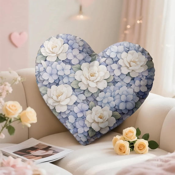 karymi Heart Shaped Floral Throw Pillows Romantic Home Decor with Soft Fabric Multiple Patterns Colors for Couch Bed Or Valentine's Day Gifts Living Room Decor