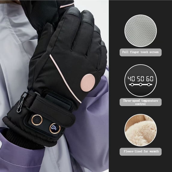 karymi Heating Gloves for Charging Riding Motorcycles Bikes Heating Skiing Men's and Women's Lithium Batteries for Warmth in Winter Bedroom Decor Room Decor Valentines Day Gifts for Him