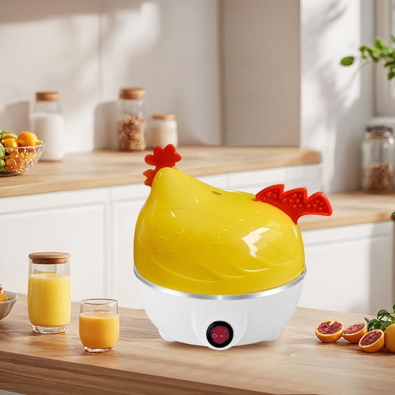 karymi Hen Shaped Egg Cooker Steamer for Hard Soft Boiled Eggs Vegetables 7 Capacity Automatic Shut Off Food Grade Material Compact Kitchen Appliance Gift Bedroom Decor Home Decor