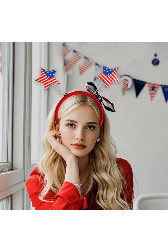 Independence Day Hair Band Patriotic Flag Stripe Headband for Adults Stars and Stripes Party Favors Supplies for 4th of July Memorial Day Celebrations Decorations 4th of July Decor
