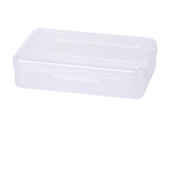 karymi Large Capacity Clear Plastic Pencil Box with Snap Tight Lid Stackable Storage Organizer Case for Office Supplies 8.1x4.8x2.3 Inch Room Decor