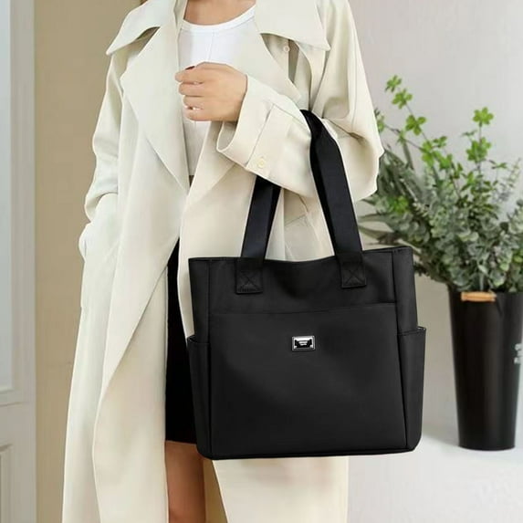 karymi Large Capacity Tote Bag for Women Students Cloth Handbag Shoulder Bag with Multiple Pockets Zippered Compartment Waterproof Lightweight for Everyday Shopping Travel House Decor