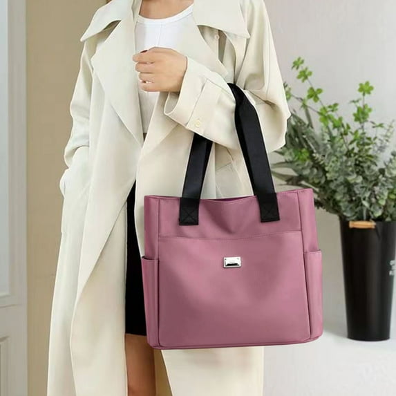 karymi Large Capacity Tote Bag for Women Students Cloth Handbag Shoulder Bag with Multiple Pockets Zippered Compartment Waterproof Lightweight for Everyday Shopping Travel Gifts for Women