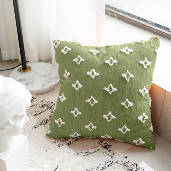 karymi Leaf Grass Floral Print Decorative Throw Pillow, 7.87x17.7in Breathable Soft Washable Sofa Bedroom Cushion, Cotton Cover with Loose Fill for Home Display House Decor Bedroom Decor