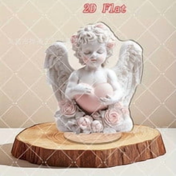 karymi Little 2D Acrylic Cherub Figurine, Valentine's Day Home Desktop Decoration and Holiday Ornament for Romantic Themed Decor House Decor Womens Gifts House Decor