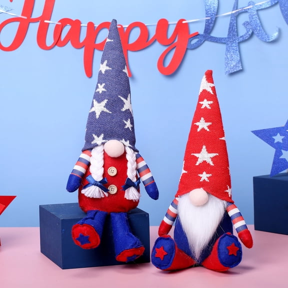 karymi Long-legged Flag Independence Day Dolls, Striped Five-pointed Star Dwarf Doll Elves, Long-legged Dolls, As The Choice for Home Decoration House Decor