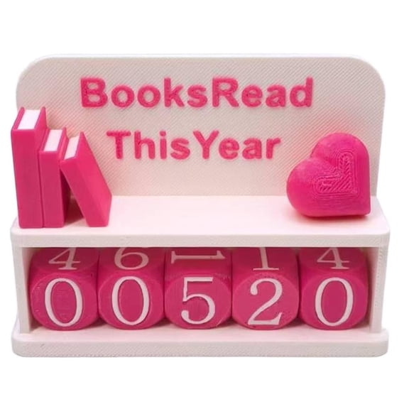 karymi Manual Read Tracker Counter Sign with Number Cubes for Reading Goal Progress Bookshelf Decoration Plastic Durable No Battery Needed Mens Gifts Living Room Decor