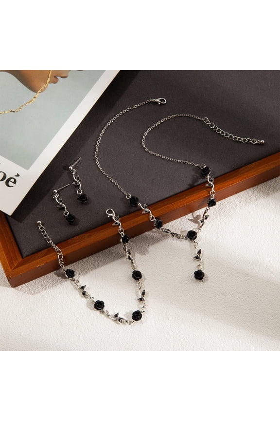 Matching Necklace Bracelet and Earrings Set Sweet Light Alloy Jewelry 1.1in Pendant Gift for Women Valentines Day Daily Wear Date Night Womens Gifts for Christmas Room Decor