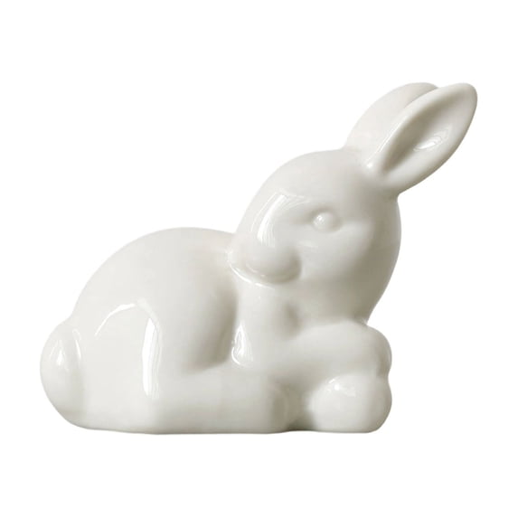 karymi Mini Ceramic Easter Figurine Glossy Glazed Home Decor for Living Room Bedroom Desktop Spring Decoration High Temperature Bake Handicraft Gift Mens Gifts Bedroom Decor