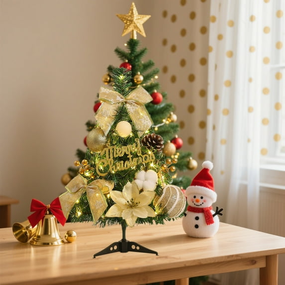 karymi Mini Christmas Tree Small Christmas Tree with LED Light Decorations Tabletop Artificial Christmas Decorations Indoor Christmas Decor 18 Inches/45 Cm Kids Christmas Gifts Shop All Savings