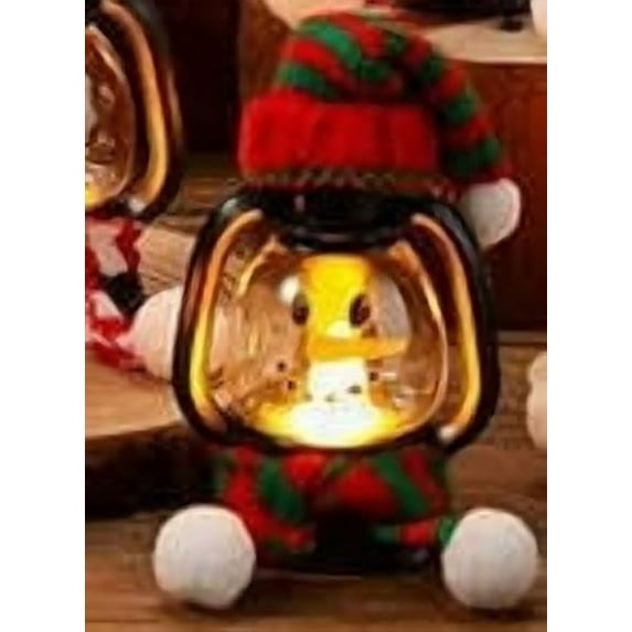 karymi Mini Snowman Lantern with Hat Scarf LED Light Up Holiday Decor for Indoor Outdoor Christmas Christmas Decor
