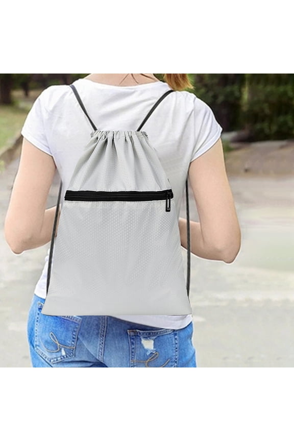 Multi Functional Waterproof Sports Drawstring Backpack - Oxfords Cloth Fitness Travel Storage Bag There's A Small Pocket Travel Essentials Weekly flyer