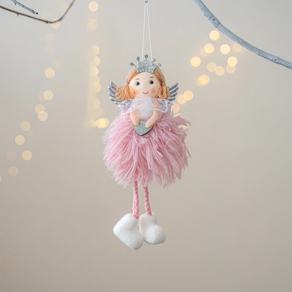 karymi Multicolor Angel Christmas Doll Ornament 7.1x3.2 Inch Plastic Cloth Hanging Decoration for Tree Decor House Decor