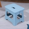 thumbnail image 1 of karymi Multicolor Folding Stool Plastic Compact Seat for Home Office Travel 8.66x7.09x7.68 in Space Saving Design Easy to Carry and Store with Rounded Edges for Safety Womens Gifts, 1 of 6