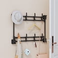thumbnail image 1 of karymi Multifunctional Hanging Rack Punch Free Self Adhesive Hook Multi Rows Adhesive Hook Suitable for Kitchen Bathroom and Living Room Storage Birthday Gifts Bedroom Decor, 1 of 6