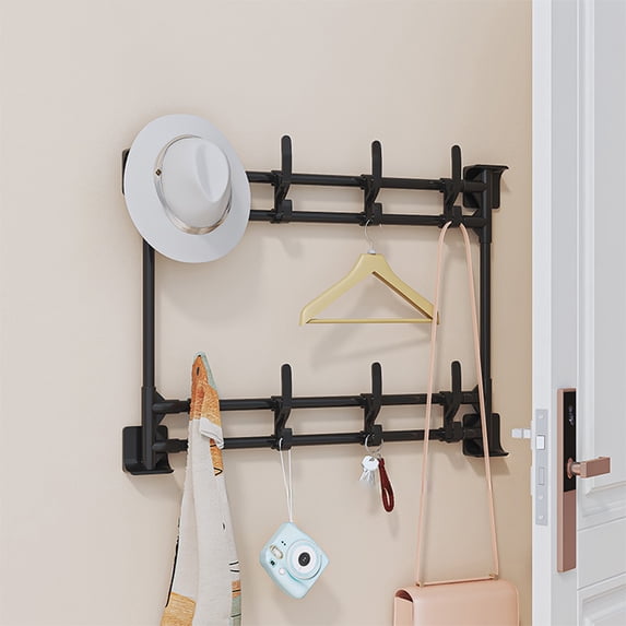 karymi Multifunctional Hanging Rack Punch Free Self Adhesive Hook Multi Rows Adhesive Hook Suitable for Kitchen Bathroom and Living Room Storage Birthday Gifts Bedroom Decor