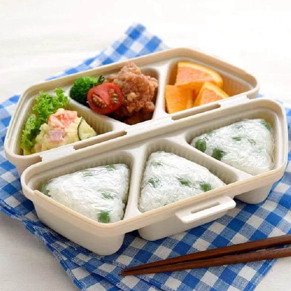 karymi Onigiri Portable Lunch Box and Sushi Rice Ball Mold Set, 6 Piece Non Stick Bento Maker for Home Picnics and Parties, Easy to Clean Valentines Day Gifts Gifts for Women House Decor