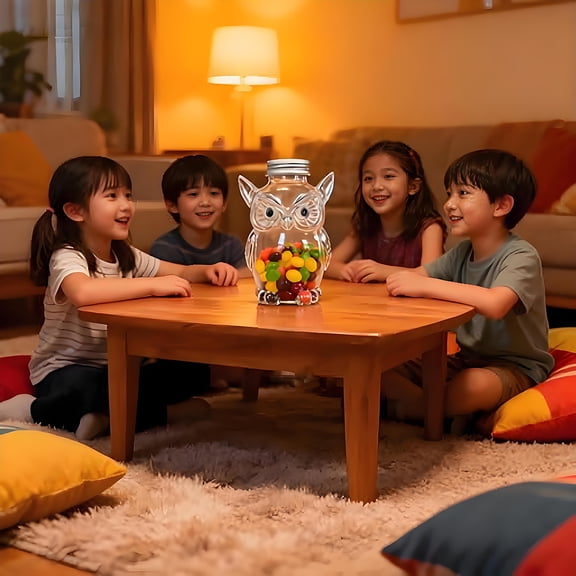 karymi Owl Shaped Candy Jar Cute Airtight Dog Snack Container For Candy Coffee Pods With Lid Large Pet Shaped Food Storage Kitchen Canister Pet Lovers Gift Family Gifts Holiday Gifts