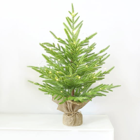 karymi PE Simulation 24in Desktop Christmas Tree Flocking Decoration with Light Indoor Decoration Holiday Gift Ornaments Christmas Decor Tailgating Tailgating Weekly flyer