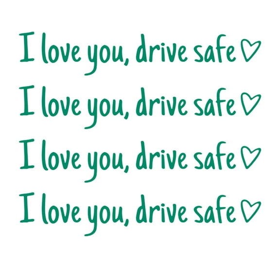 karymi Pack of 4 I Love You Drive Safe Heart Shaped Rearview Mirror Decal Sticker, Outdoor Vinyl Waterproof Car Window Decoration, Easy Apply and Remove Holiday Gifts House Decor