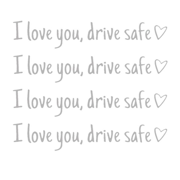 karymi Pack of 4 I Love You Drive Safe Heart Shaped Rearview Mirror Decal Sticker, Outdoor Vinyl Waterproof Car Window Decoration, Easy Apply and Remove House Decor Family Gifts