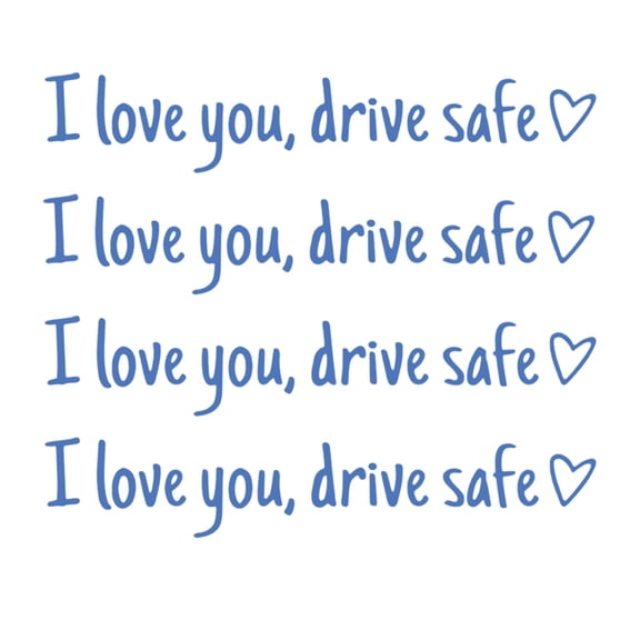 karymi Pack of 4 I Love You Drive Safe Heart Shaped Rearview Mirror Decal Sticker, Outdoor Vinyl Waterproof Car Window Decoration, Easy Apply and Remove Womens Gifts Holiday Gifts
