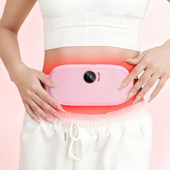 karymi Pink Warm Uterus Waist Belt with Heating and Vibration Massage Adjustable Temperature for Menstrual Cramp Relief 8.66in Valentines Day Gifts for Him Room Decor Gifts for Men