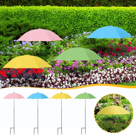 karymi Plants Protection Umbrella for Garden Beds, Sun Shade Cover, Rainproof, Alloy Frame Adjustable Height, for Potted Plants Flower Vegetables Shade Home Decor