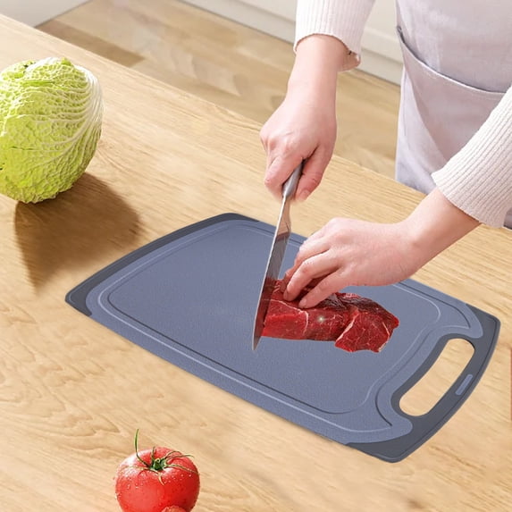 karymi Plastic Cutting Boards for Kitchen Dishwasher Safe Double-sided Design Extra Large Cutting Board for Meat Easy Grip Handle Non-Slip with Grinding Areas