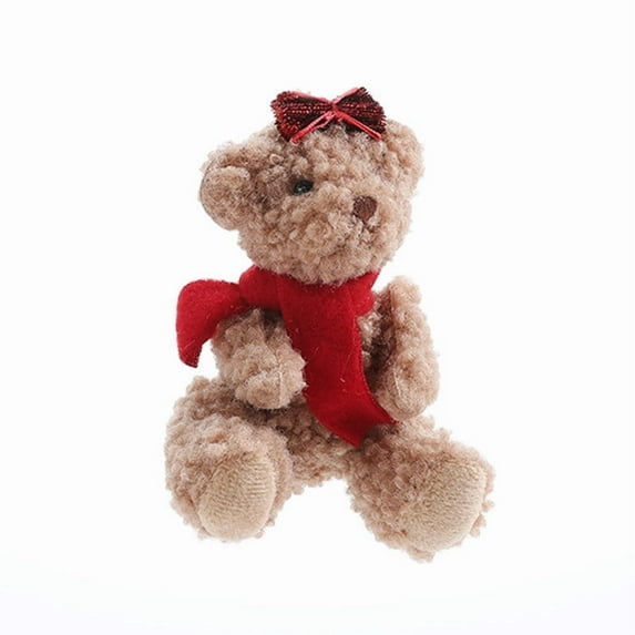 karymi Plush Bear Christmas Ornament 10.5x7.5x6.5cm Soft Brown Car Hanging Decor Tree Pendant Gift for All Ages Christmas Ornaments Christmas Party Decorations Kids Christmas Gifts