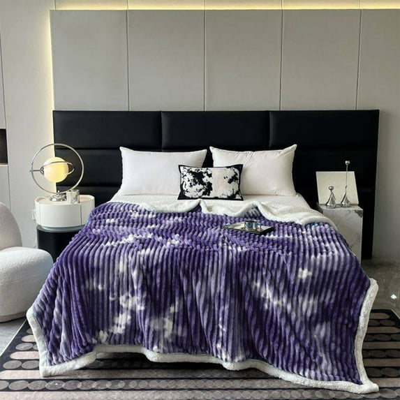 karymi Plush Double Layer Thick Flannel Fleece Blanket Soft Warm for Bed Sofa Nap Winter Comfort 59.06x39.37 in Multiple Colors Womens Gifts Bedroom Decor