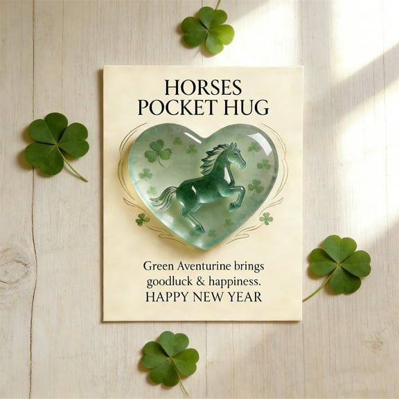 karymi Pocket Year of Horse St. Patrick's Lucky Card Healing Pocket Card Small Gift for Friends Family Encouragement Message Positive Symbolism Portable Bedroom Decor Party Favors Mens Gifts