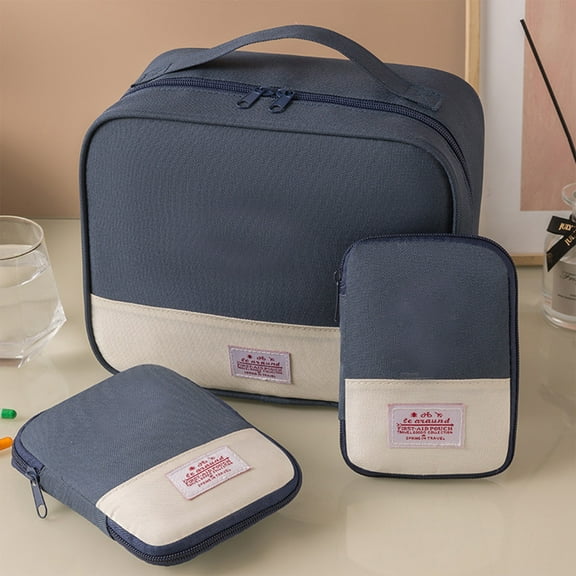 karymi Portable Storage Bag 3-piece Set Durabled Oxfords Cloth Material Family Travel Storage Set Transparent Mesh Bag With Layered Items To Save Space Hiking Essentials up to 90% off